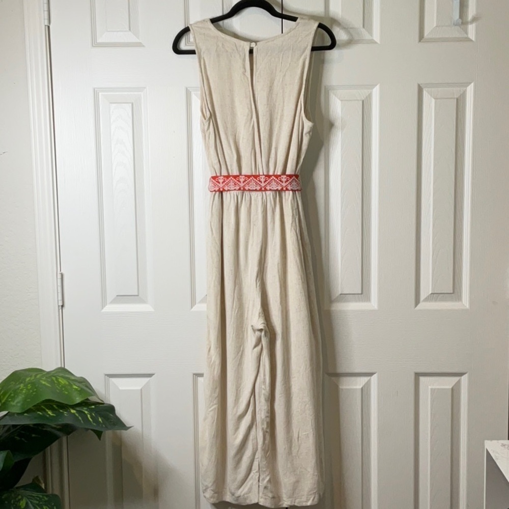Monteau Los Angeles Women's Romper Linen Blend Pockets Weekend Preppy Size L - Picture 11 of 13